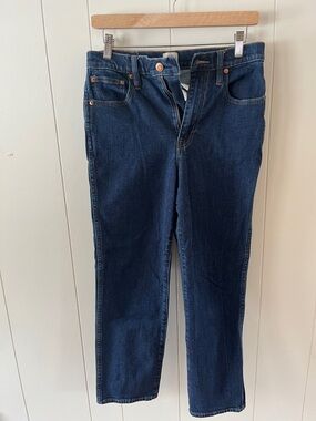 J. Crew Straight-Leg Cropped Dark Blue Jeans